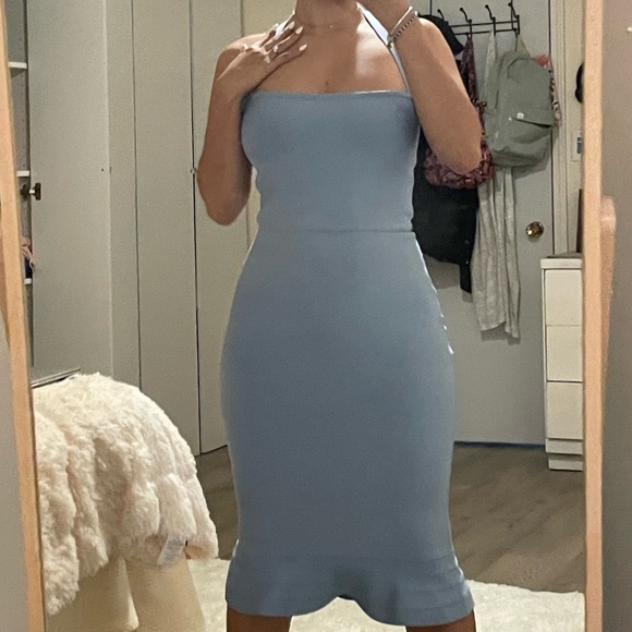 Blue Bandage Bodycon Dress - Picture 2 of 8